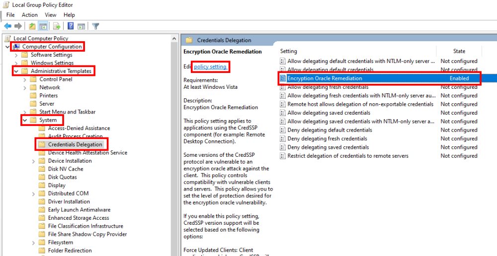Hướng dẫn khắc phục lỗi CredSSP Encryption Oracle Remediation khi Remote Desktop Hướng dẫn khắc phục lỗi CredSSP Encryption Oracle Remediation khi Remote Desktop